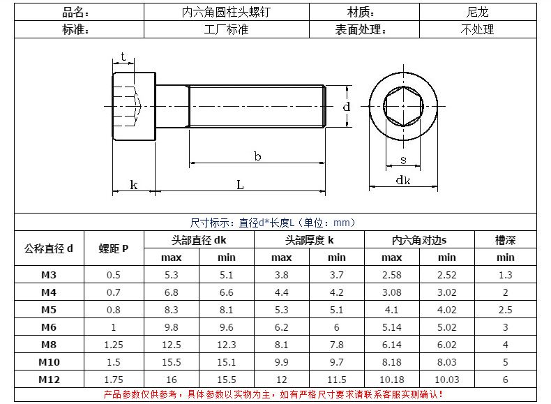 尼龍圓柱頭內(nèi)六角螺絲