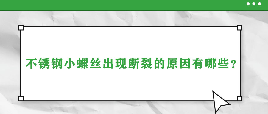 不銹鋼小螺絲出現(xiàn)斷裂的原因有哪些？